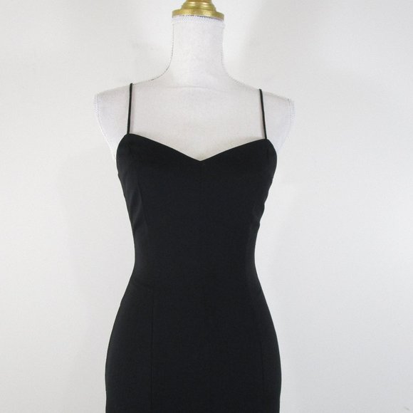 L'Agence Solid Black Spaghetti Strap Sheath Dress 0 - Picture 2 of 12